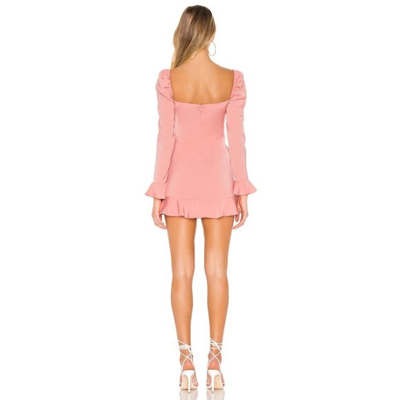 More TO COME Khloe Ruffle Sleeve Mini Dress in Blush - Picture 3 of 5